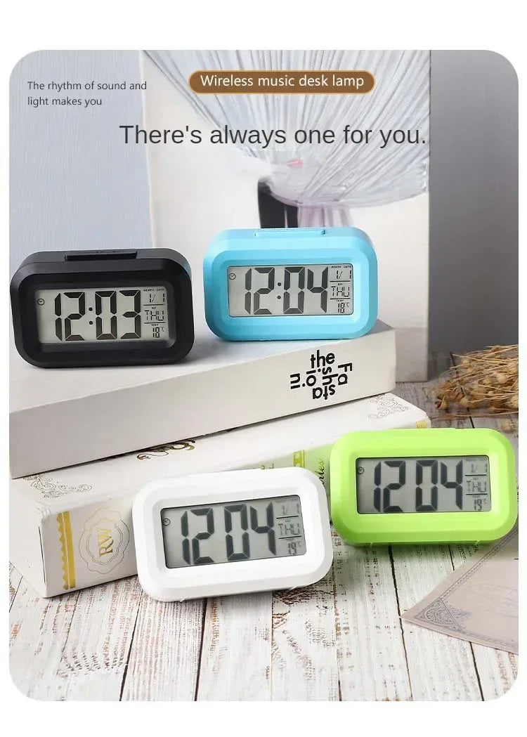 LED Digital Alarm Clock – Multi-Function Desktop Clock with Calendar, Temperature, Date Display – Bedroom Bedside Table Clock, Modern Desk Decoration