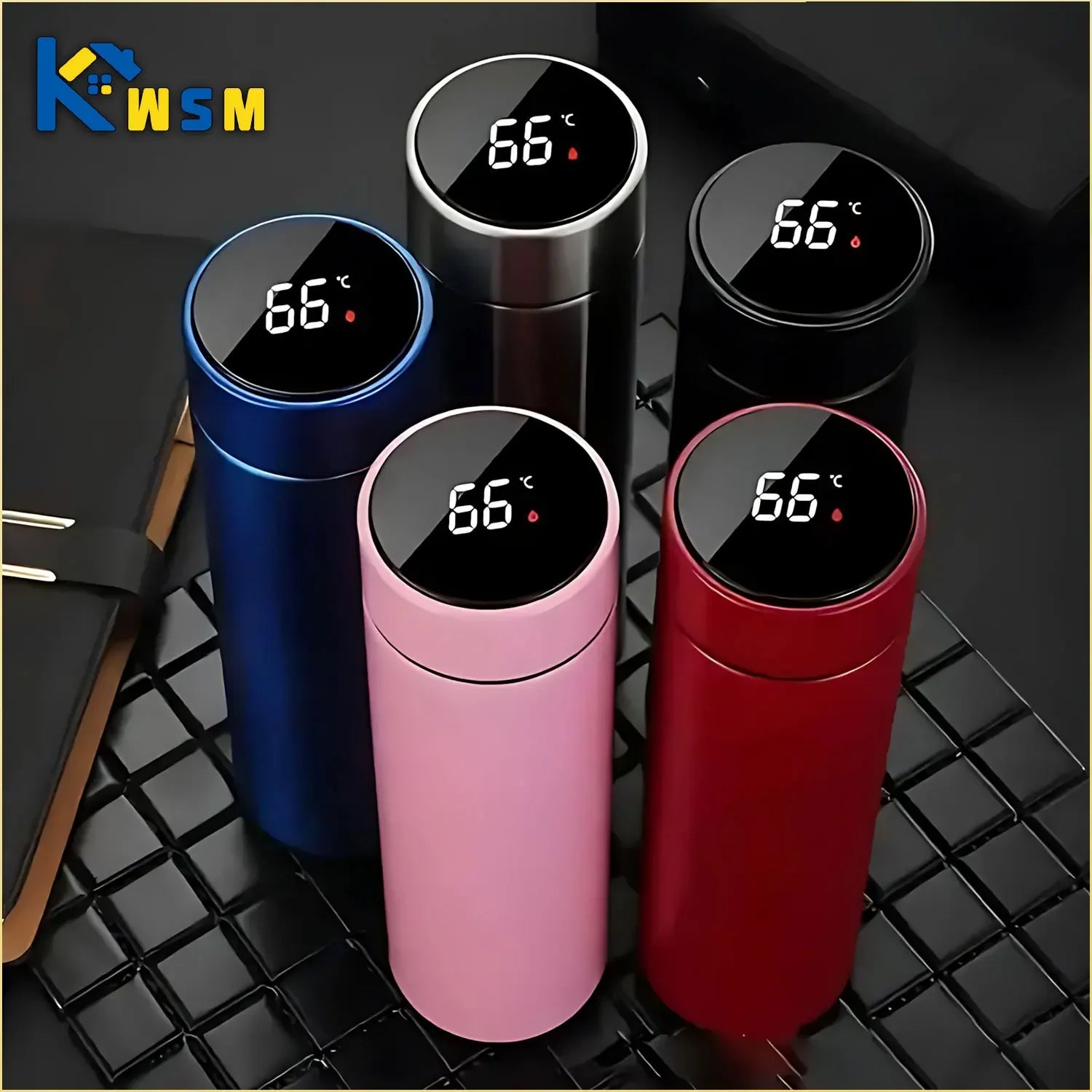 500ml Stainless Steel Thermos Bottle with Temperature Display – Vacuum Insulated Travel Mug for Outdoor Use – Leakproof Thermal Cup
