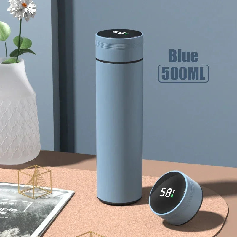 500ml Stainless Steel Thermos Bottle with Temperature Display – Vacuum Insulated Travel Mug for Outdoor Use – Leakproof Thermal Cup
