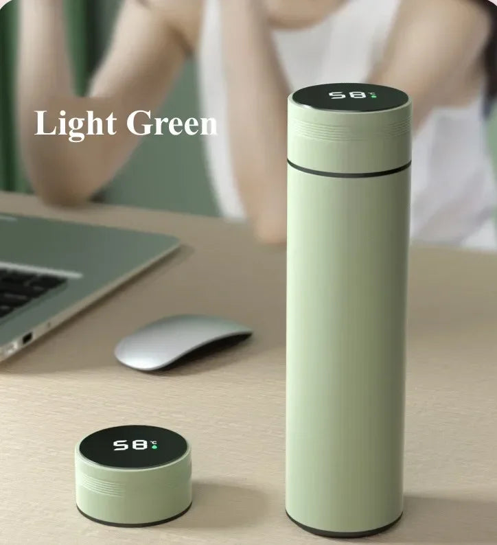 500ml Stainless Steel Thermos Bottle with Temperature Display – Vacuum Insulated Travel Mug for Outdoor Use – Leakproof Thermal Cup