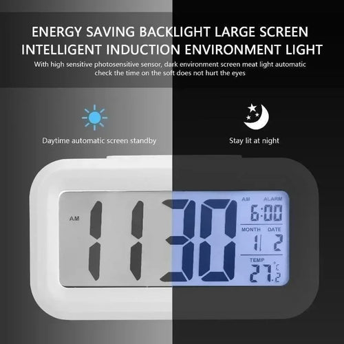 LED Digital Alarm Clock – Multi-Function Desktop Clock with Calendar, Temperature, Date Display – Bedroom Bedside Table Clock, Modern Desk Decoration
