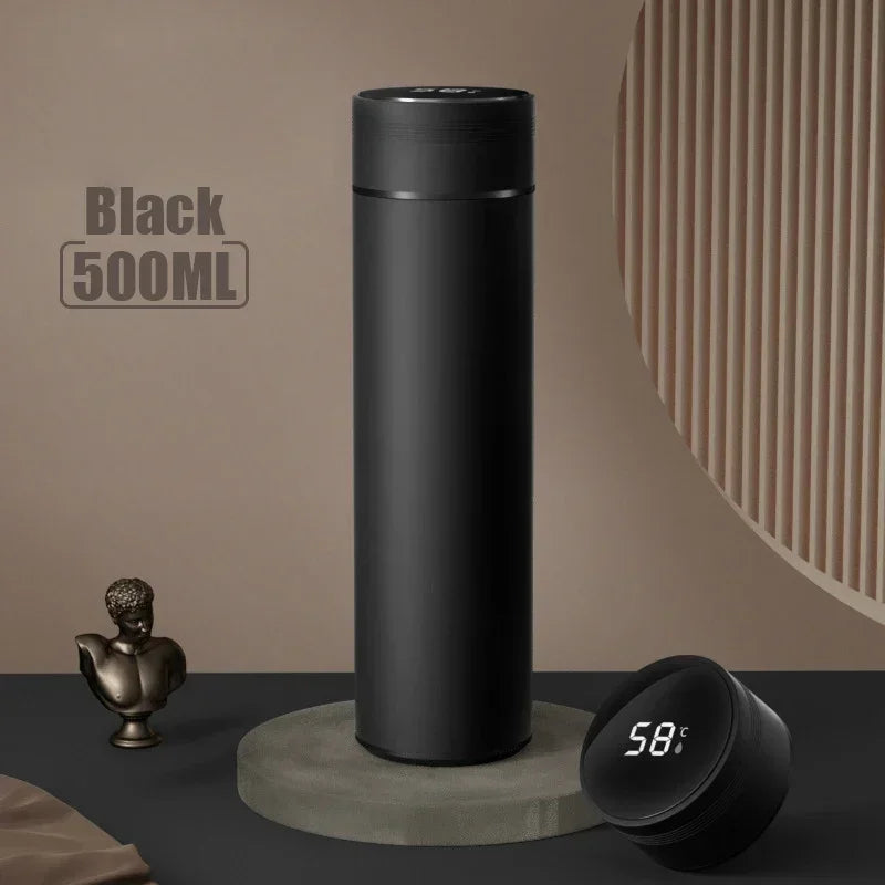 500ml Stainless Steel Thermos Bottle with Temperature Display – Vacuum Insulated Travel Mug for Outdoor Use – Leakproof Thermal Cup