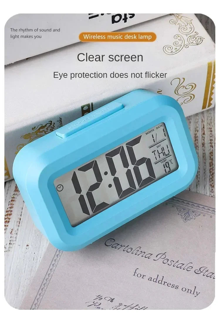 LED Digital Alarm Clock – Multi-Function Desktop Clock with Calendar, Temperature, Date Display – Bedroom Bedside Table Clock, Modern Desk Decoration