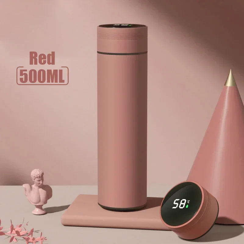 500ml Stainless Steel Thermos Bottle with Temperature Display – Vacuum Insulated Travel Mug for Outdoor Use – Leakproof Thermal Cup
