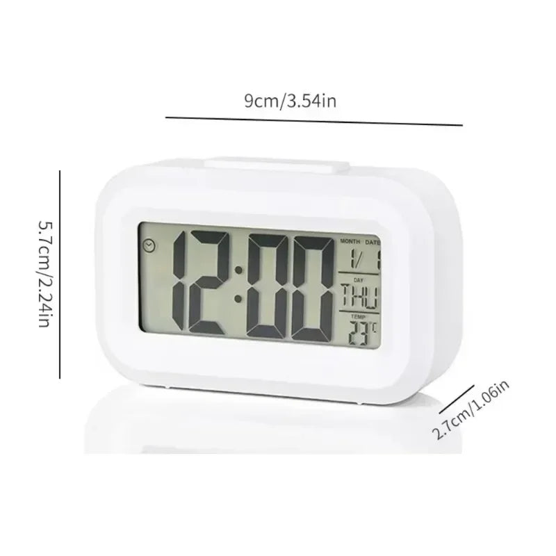LED Digital Alarm Clock – Multi-Function Desktop Clock with Calendar, Temperature, Date Display – Bedroom Bedside Table Clock, Modern Desk Decoration