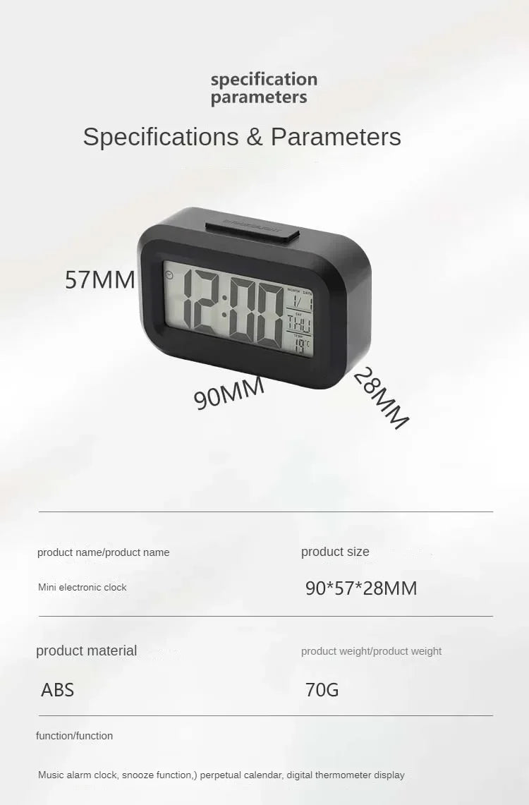 LED Digital Alarm Clock – Multi-Function Desktop Clock with Calendar, Temperature, Date Display – Bedroom Bedside Table Clock, Modern Desk Decoration