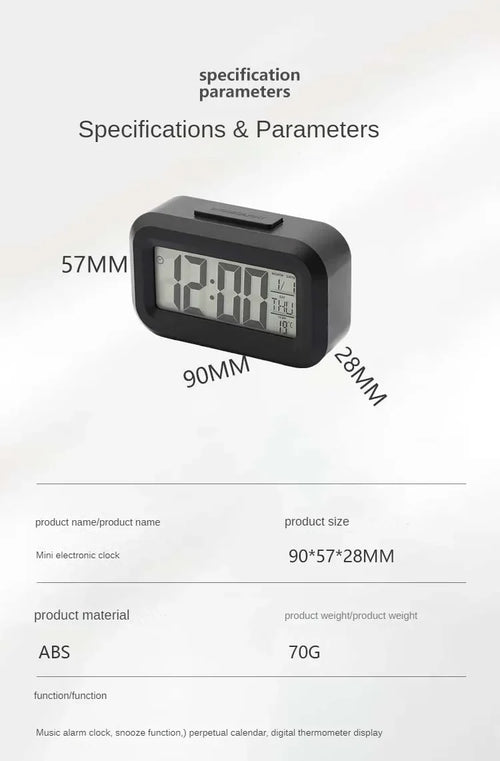 LED Digital Alarm Clock – Multi-Function Desktop Clock with Calendar, Temperature, Date Display – Bedroom Bedside Table Clock, Modern Desk Decoration