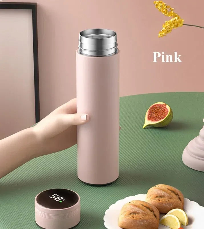 500ml Stainless Steel Thermos Bottle with Temperature Display – Vacuum Insulated Travel Mug for Outdoor Use – Leakproof Thermal Cup