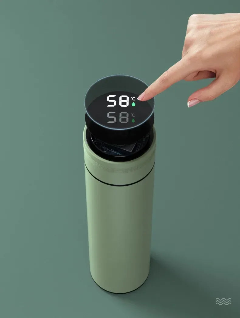 500ml Stainless Steel Thermos Bottle with Temperature Display – Vacuum Insulated Travel Mug for Outdoor Use – Leakproof Thermal Cup